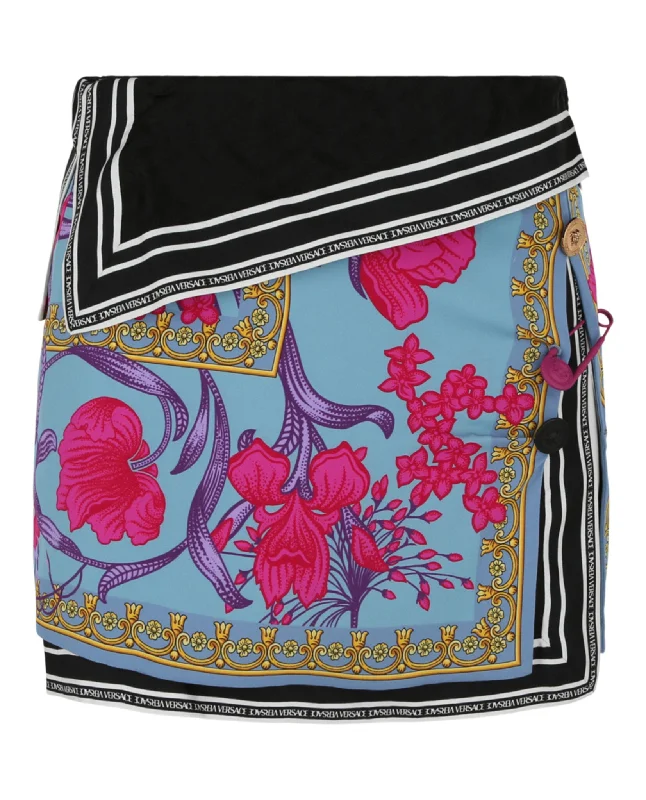 Acid Bouquet Silk Mini Skirt