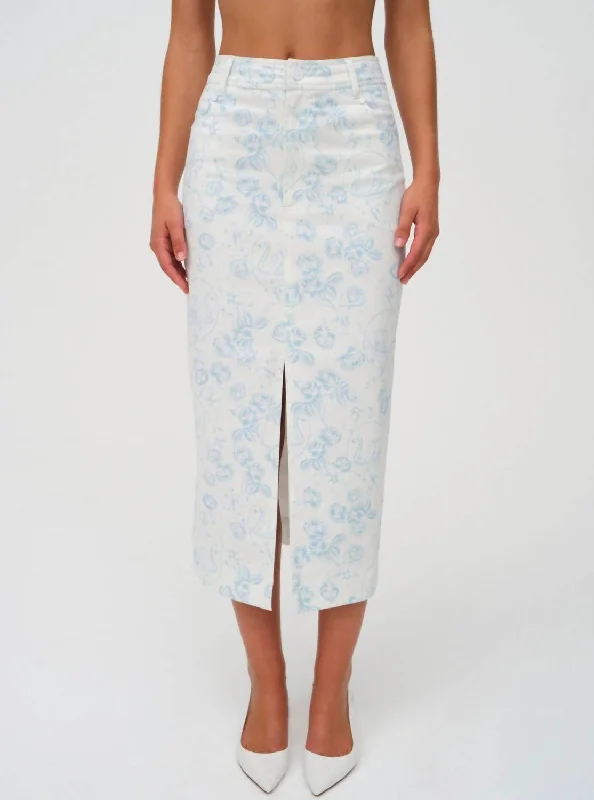 Chantal Midi Skirt In Blue