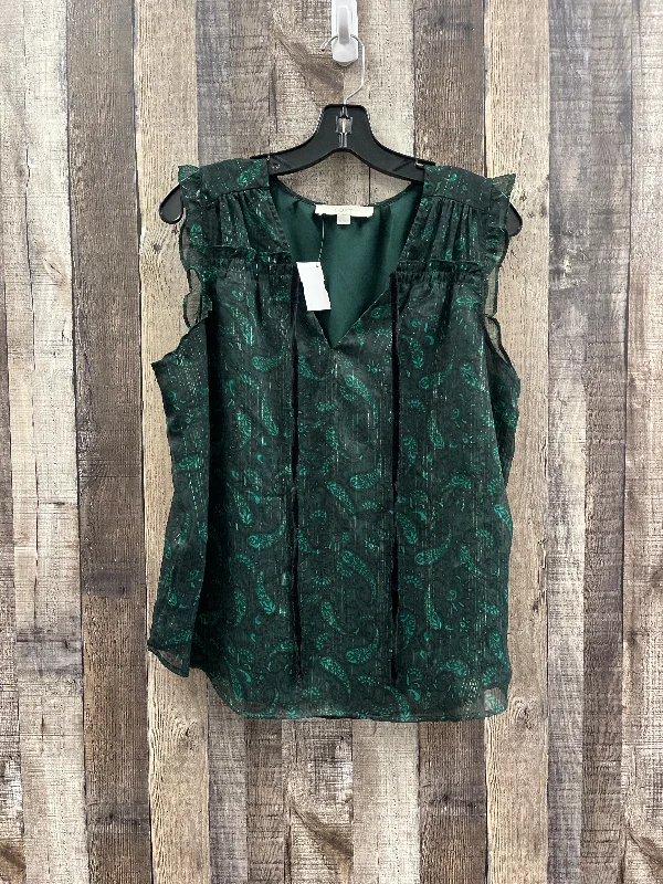 Top Sleeveless By Loft In Green, Size: M