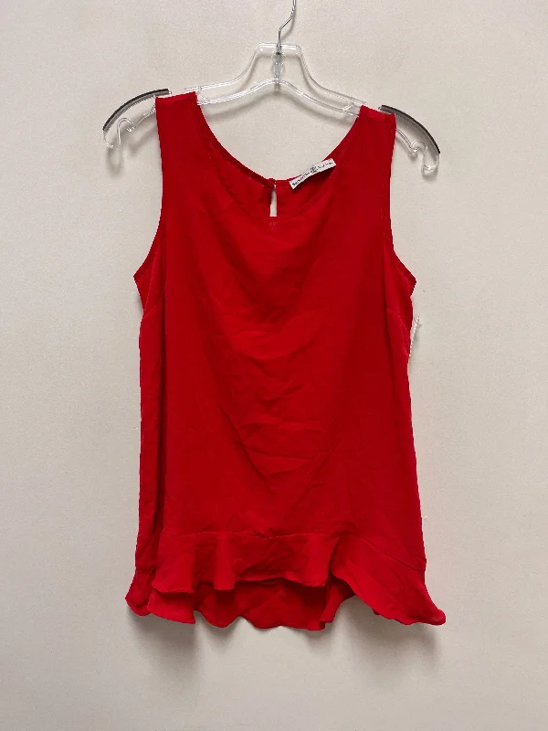 Top Sleeveless By Signature Collection In Red, Size: M