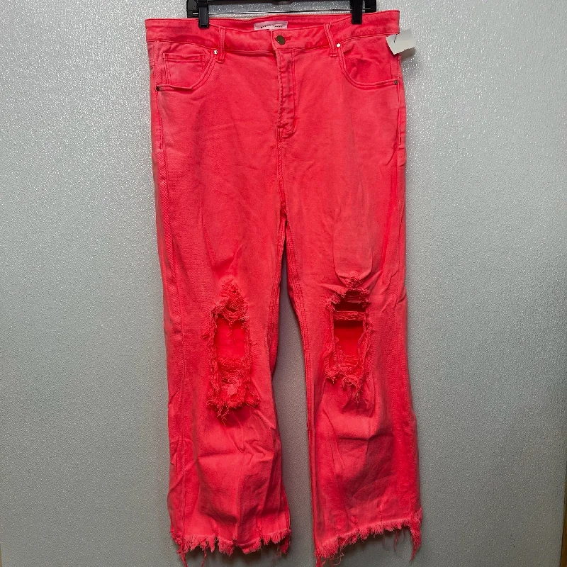 Jeans Cropped By RISEN In Hot Pink, Size: 2x