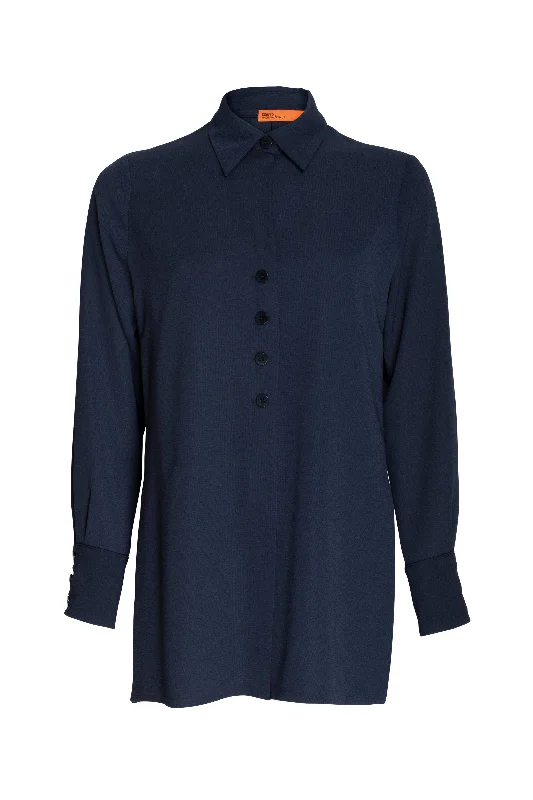 4 Button Shirt - Navy 8649