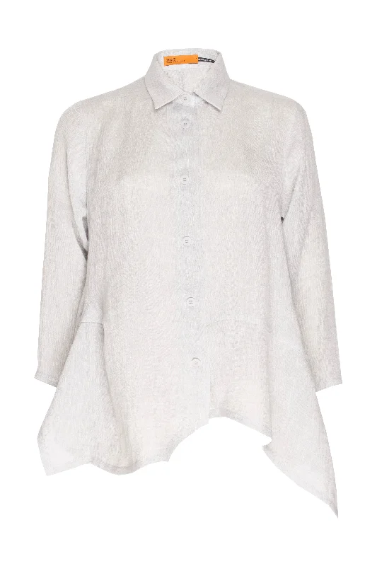 Asymmetric Angle Shirt - Silver Linen 9771