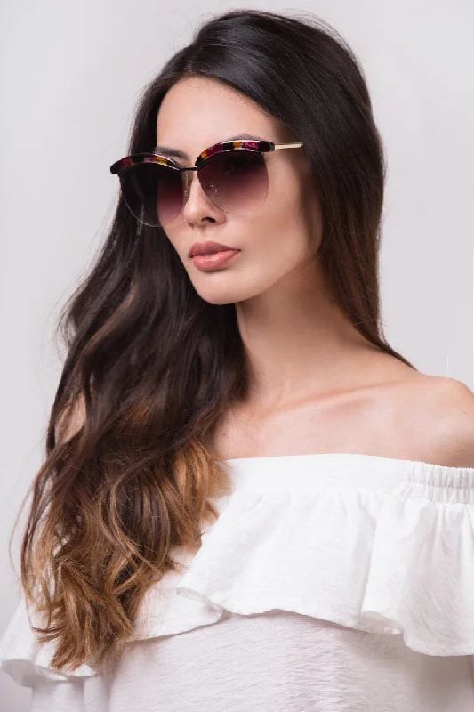 Black and Purple Top Rim Sunglasses