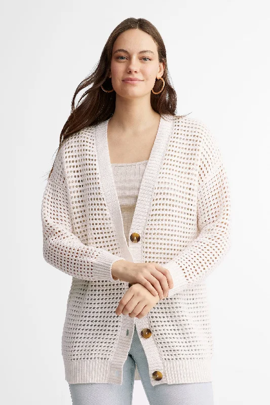 Cardigan en crochet coupe ample - Femme