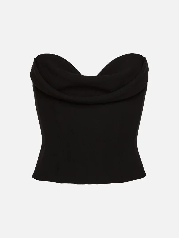 Draped Wool Corset in Black