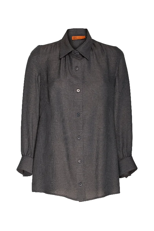 Gathered Yoke Shirt - Charcoal 5037