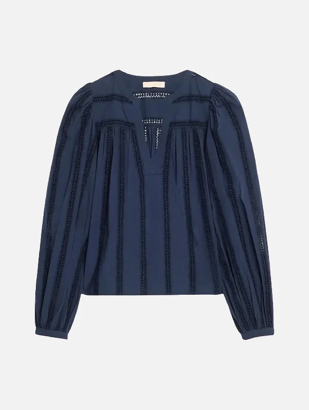 Rowan Cotton Blouse in Midnight