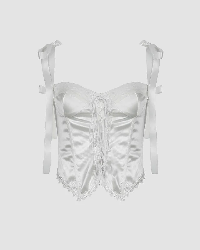 Sabre Silk Diamante Corset Top