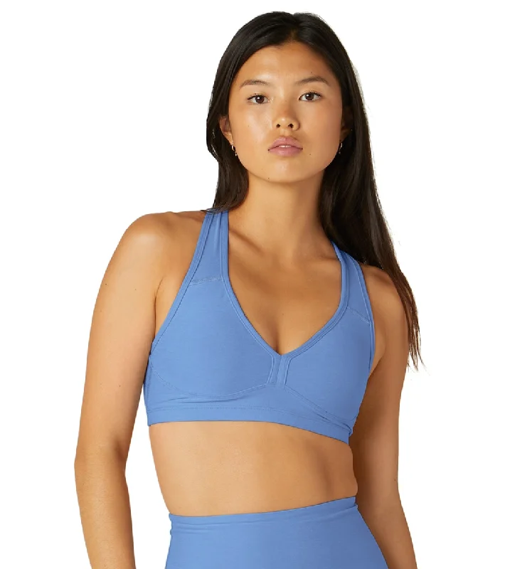 Beyond Yoga Spacedye Lift Your Spirits Yoga Sports Bra Flower Blue Heather