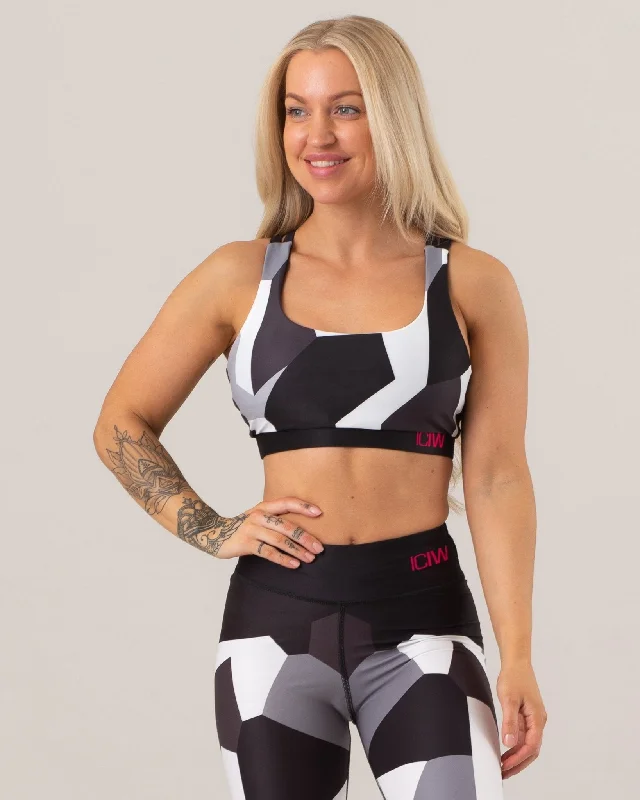 ICIW Full Camo Sports Bra - Black-White