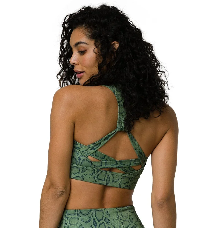 Onzie Warrior Yoga Sports Bra Olive Cobra