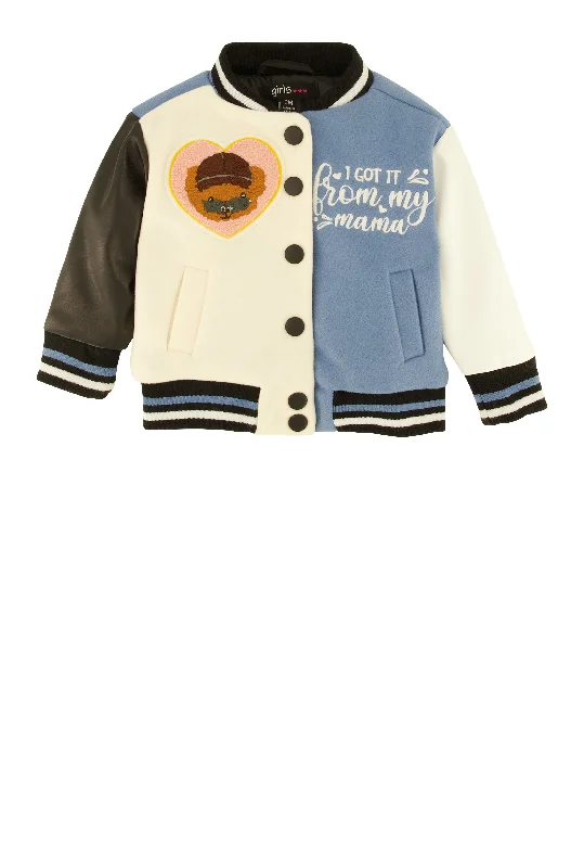 Baby Girls 0-9M From My Mama Chenille Varsity Jacket