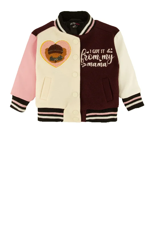 Baby Girls 0-9M From My Mama Chenille Varsity Jacket