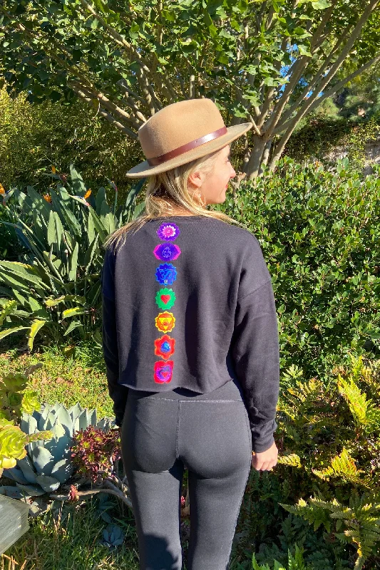 FULL CHAKRA BACK TERRY CLOTH Crop Sweatshirt