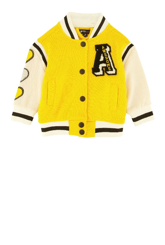 Baby Girls 0-9M Awesome Chenille Graphic Varsity Jacket