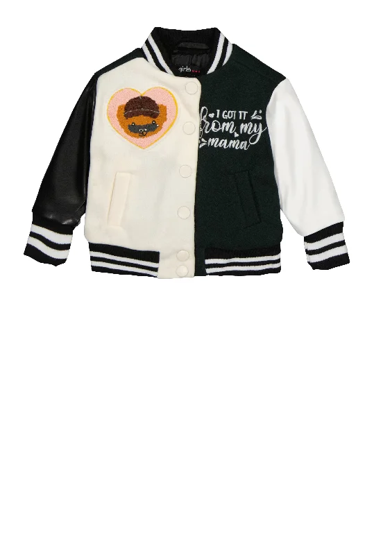 Baby Girls 0-9M From My Mama Chenille Varsity Jacket