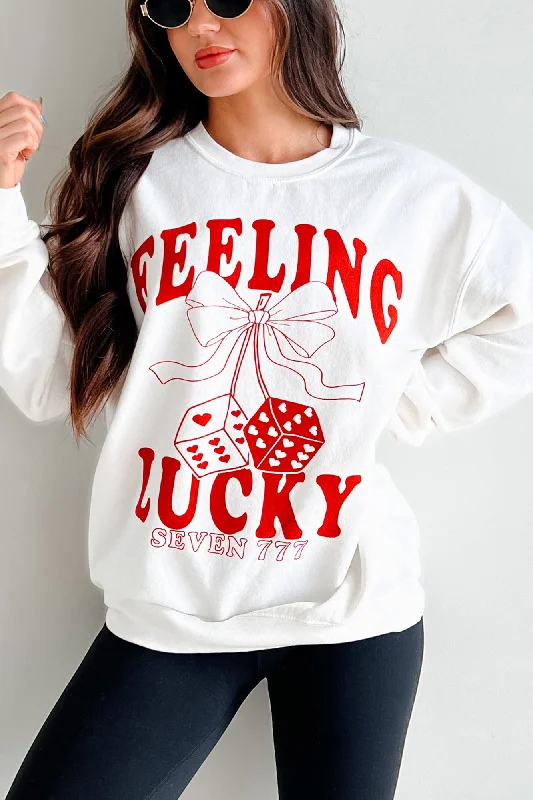 Lucky Sevens Oversized Graphic Sweatshirt (Cream)