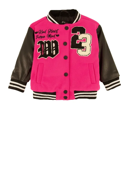 Baby Girls 12-24M Winner Chenille Graphic Varsity Jacket