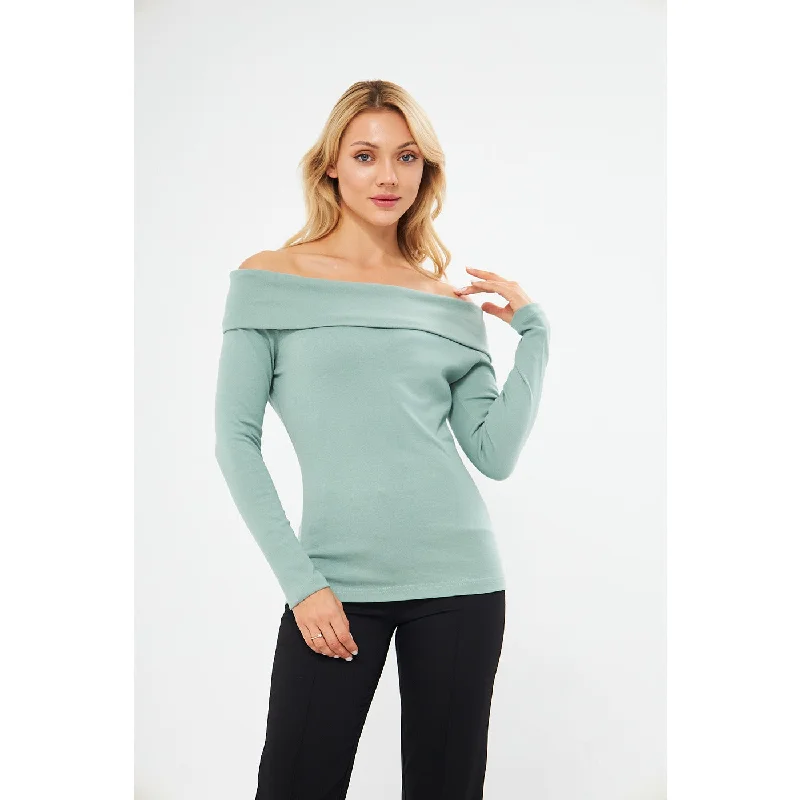 Opal Rib Off-Shoulder Top