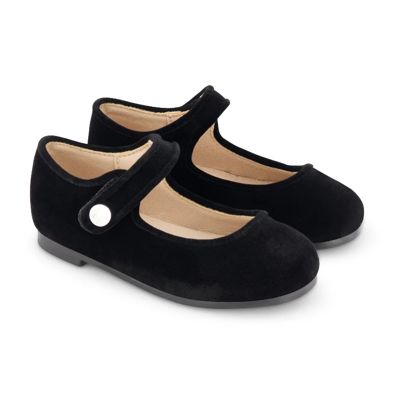 Zeebra Kids Classic Velvet Mary Janes - Black