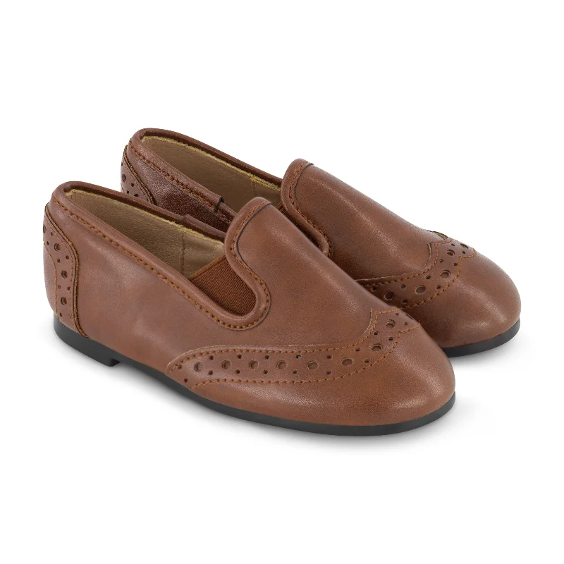 Zeebra Kids Wingtip Loafers - Luggage