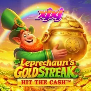 Interface do jogo Leprechaun’s Gold Streak Hit The Cash com símbolos temáticos irlandeses